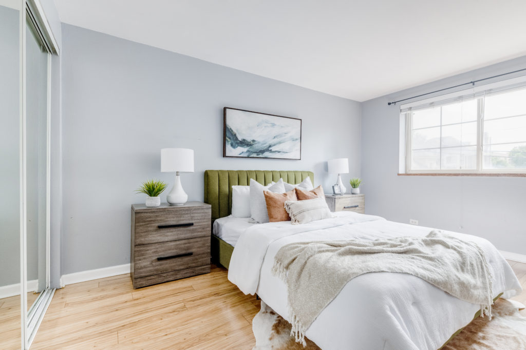 Transitional master bedroom